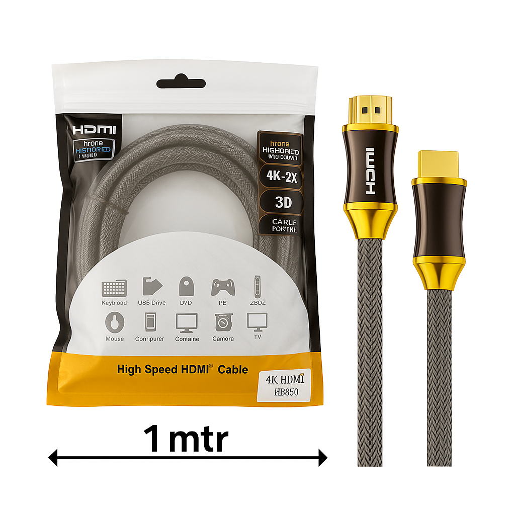4K Braided HDMI Cable– High Speed Ultra HD (1M–10M) New