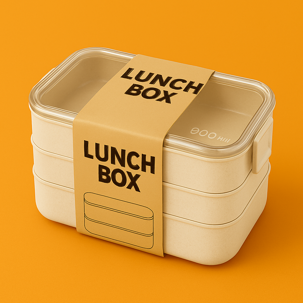 3-Layer Bento Lunch Box – 900ml Eco-Friendly Leakproof Food Container -NEW