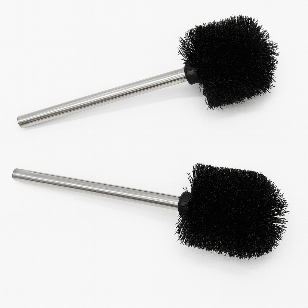 10 Pack Replacement Toilet Brush Heads with 2 Stainless Steel Handles