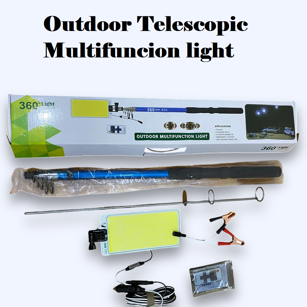 Telescopic LED Camping Light Fishing Rod Lamp 800W-NEW