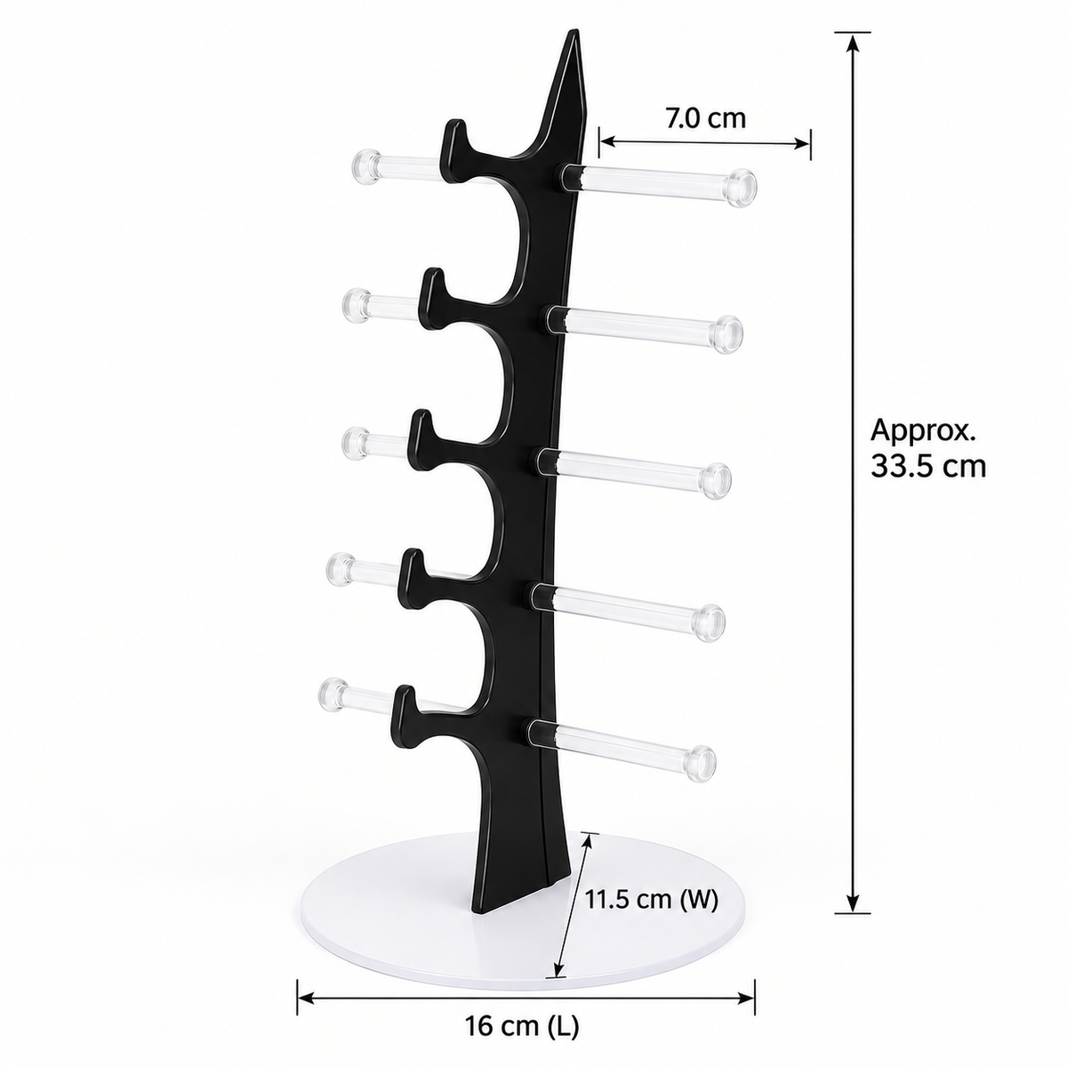 5 Pair Sunglasses Display Stand – Clear Eyewear Holder Rack