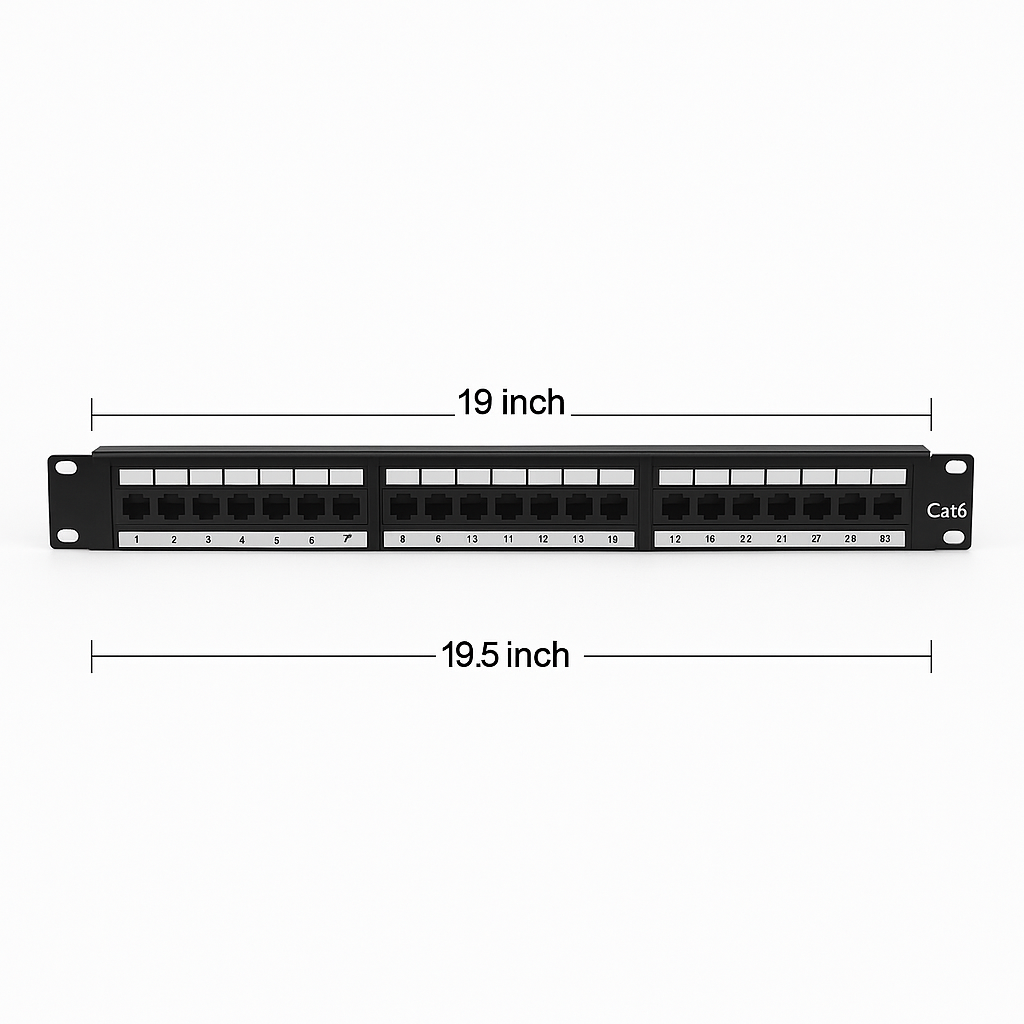 CAT6 Ethernet Patch Panel 24 Port 1U Rack 110 Krone IDC-NEW
