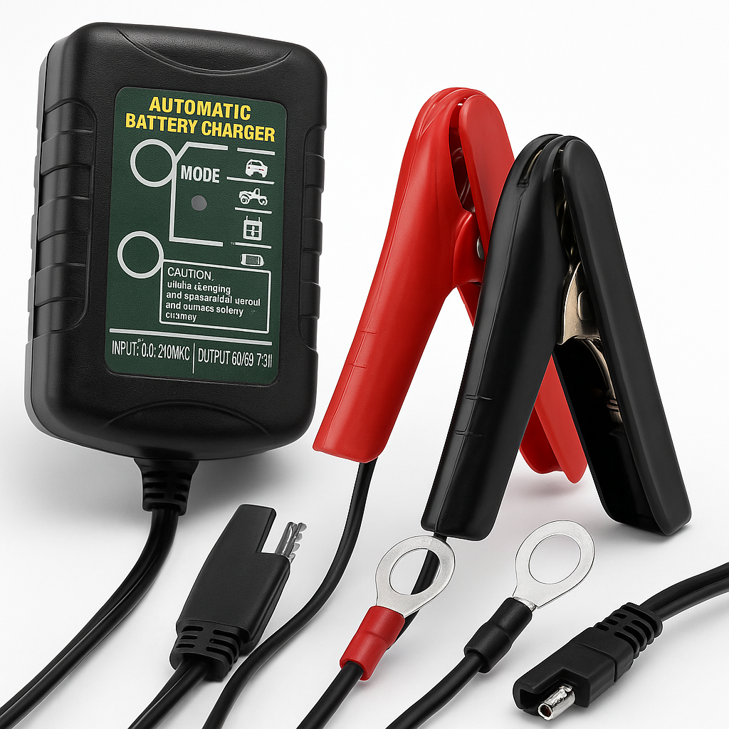 Battery Charger Maintainer – 6V/12V 1.5A Smart Automatic Trickle Charger for Car & Motorcycle-NEW