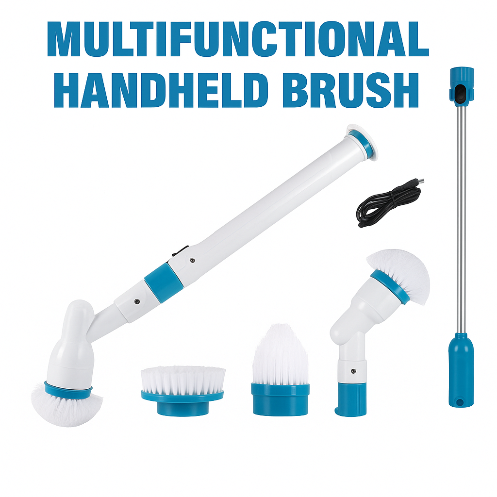 Electric Cordless Chargeable Spin Scrubber Turbo Scrub Cleaning Brush Bathroom-NEW