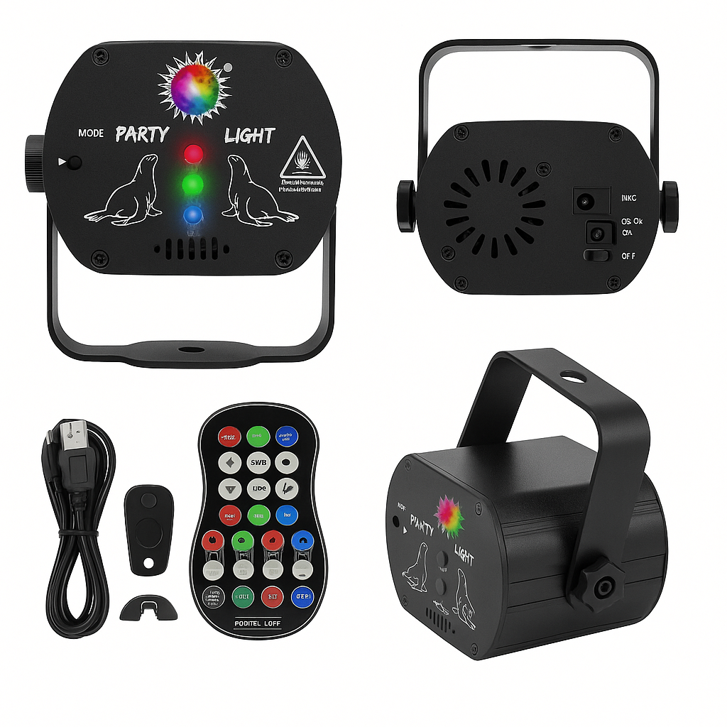 60 Patterns LED Stage Lighting RGB Laser Projector – Party, Club, DJ Light -NEW
