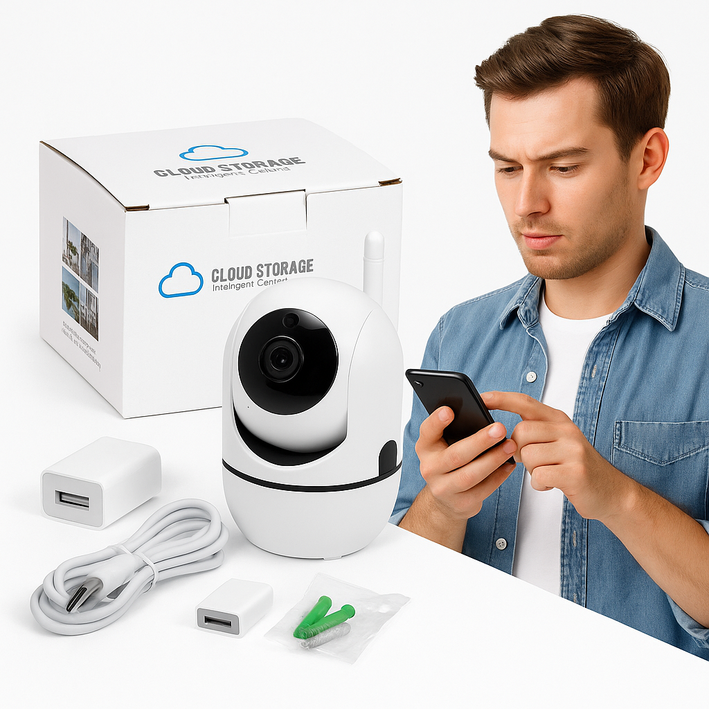 1080P WiFi IP Security Camera – Indoor CCTV with Motion Tracking & Two-Way Audio-NEW