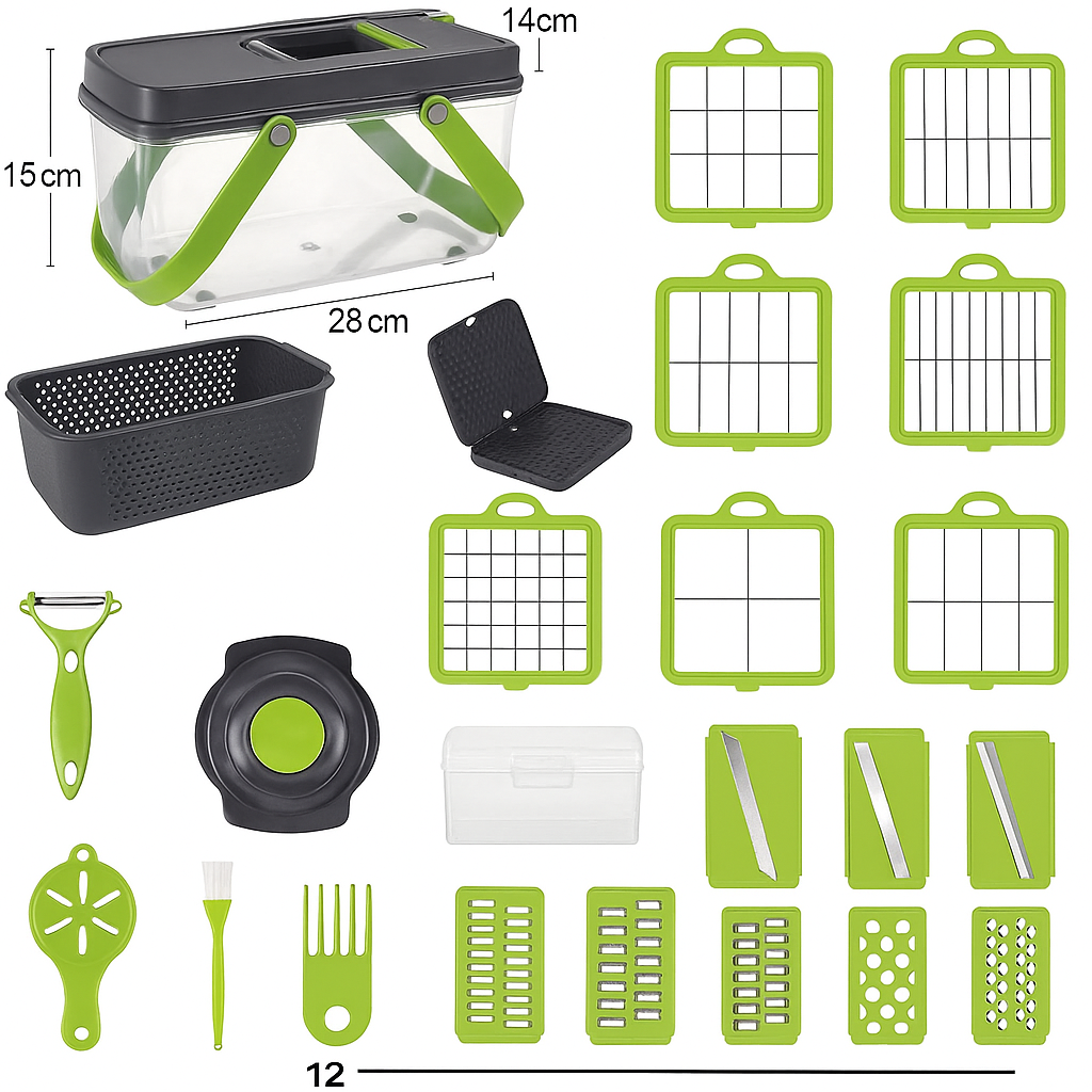 22 in 1 Vegetable Fruit Chopper Cutter Slicer Dicer Peeler-NEW