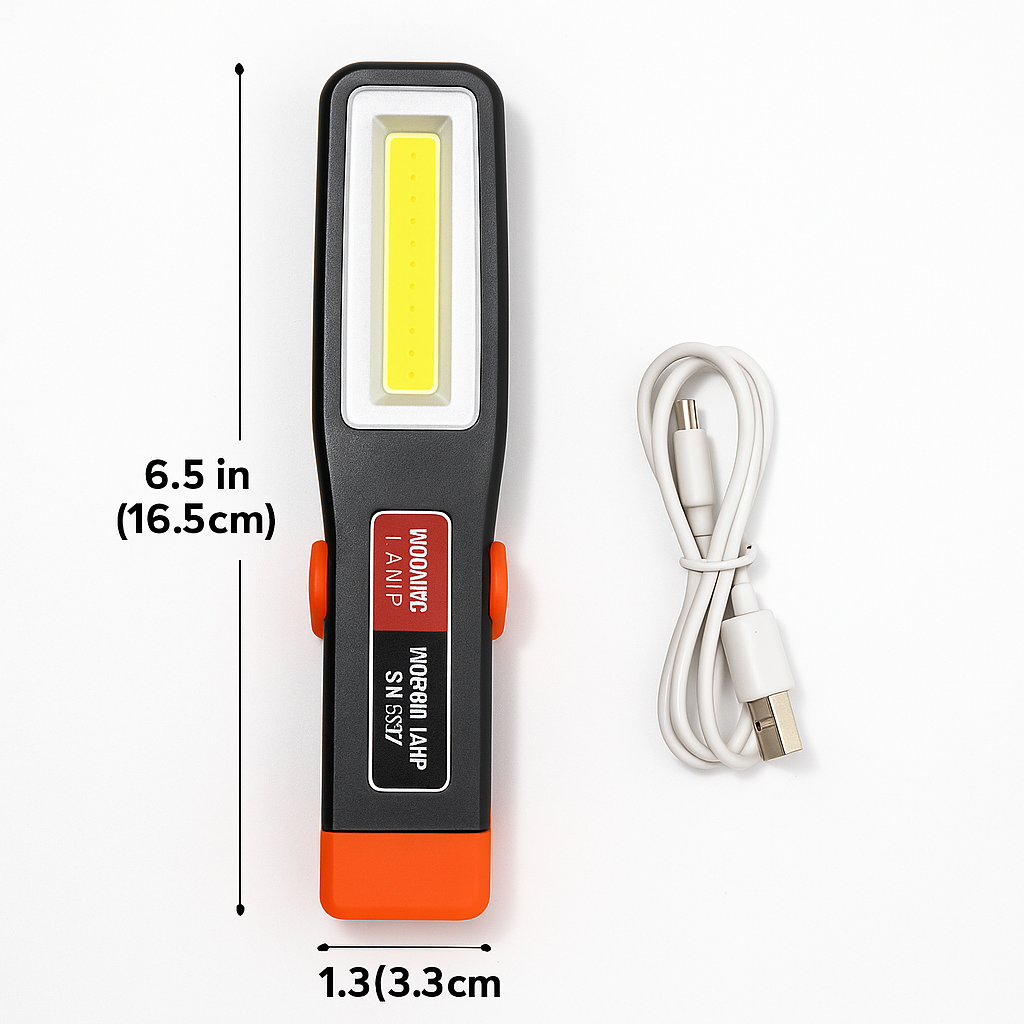 Portable COB LED Work Light USB Rechargeable Magnetic Torch-NEW