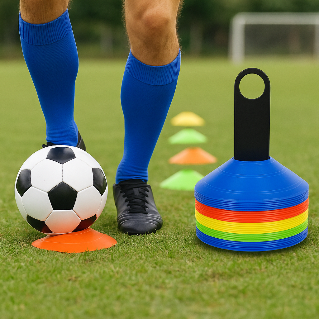 50Pcs Sports Training Marker Cones – Multicolour Agility Discs for Kids & Coaches -NEW
