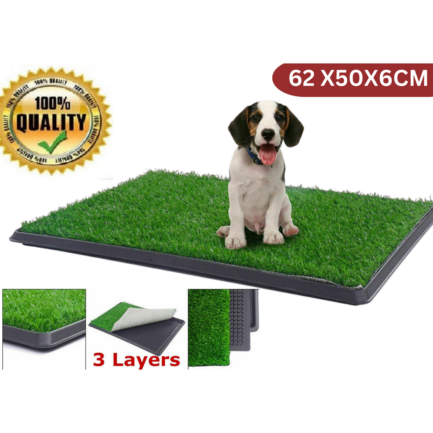 Indoor Dog Pet Potty Zoom Training Portable Grass Mat Toilet Large Loo Pad Tray