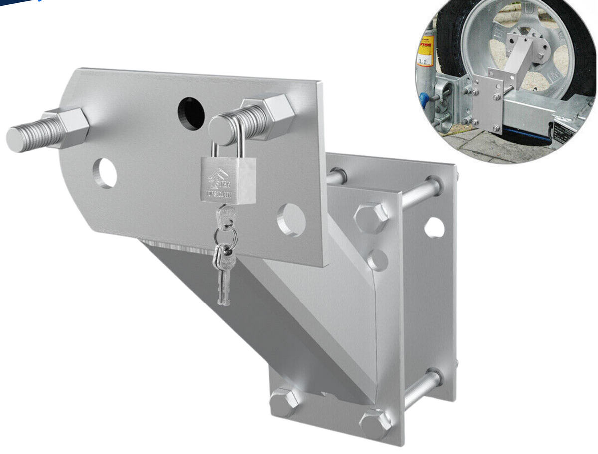 Spare Wheel Carrier Bracket Tyre Holder Trailer Caravan Boat & Pad Lock