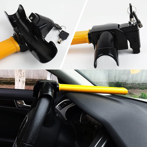 Car Steering Wheel Lock Security Safe Anti-theft Steer Lock Tools W/ 2 Keys