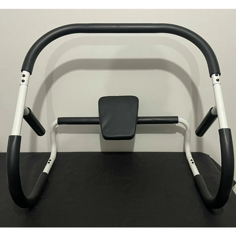 AB Roller Abdominal Crunch Exercise Situp Trainer Steel Home Gym Fitness White