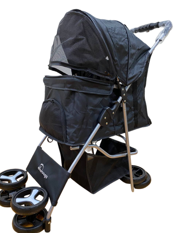Pet Stroller Dog Cat Cage Carrier Travel Pushchair Foldable Pram 4 Wheels