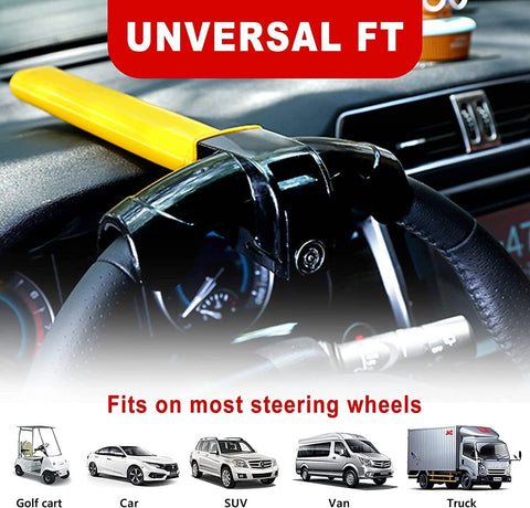Car Steering Wheel Lock Security Safe Anti-theft Steer Lock Tools W/ 2 Keys