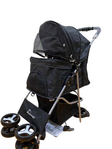 Pet Stroller Dog Cat Cage Carrier Travel Pushchair Foldable Pram 4 Wheels