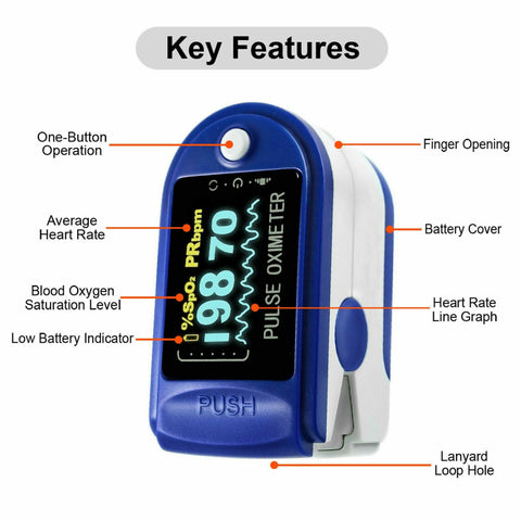 Professional Finger Pulse Oximeter Blood Oxygen Saturation Heart Rate Monitor AU