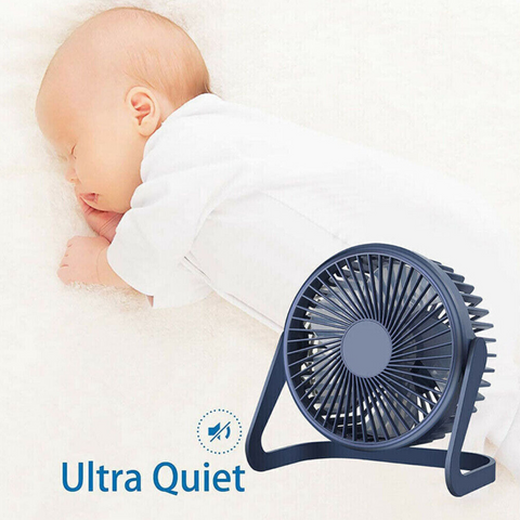 Portable mini USB Cooling Fan 360° Small Desktop Desk Quiet Computer 6 inch-Navy