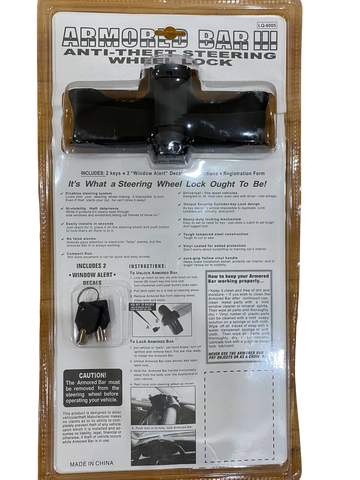 Car Steering Wheel Lock Security Safe Anti-theft Steer Lock Tools W/ 2 Keys