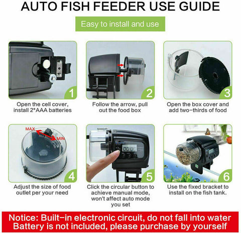 1xAquarium Auto Timer Dispenser Automatic Fish Food Feeder Pet Feeding Tank Pond