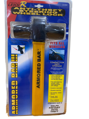 Car Steering Wheel Lock Security Safe Anti-theft Steer Lock Tools W/ 2 Keys