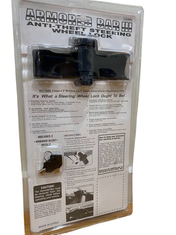 Car Steering Wheel Lock Security Safe Anti-theft Steer Lock Tools W/ 2 Keys