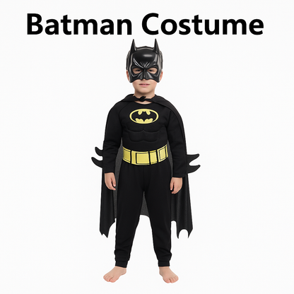 Batman Costume for Kids Muscle Cosplay Suit & Mask-New