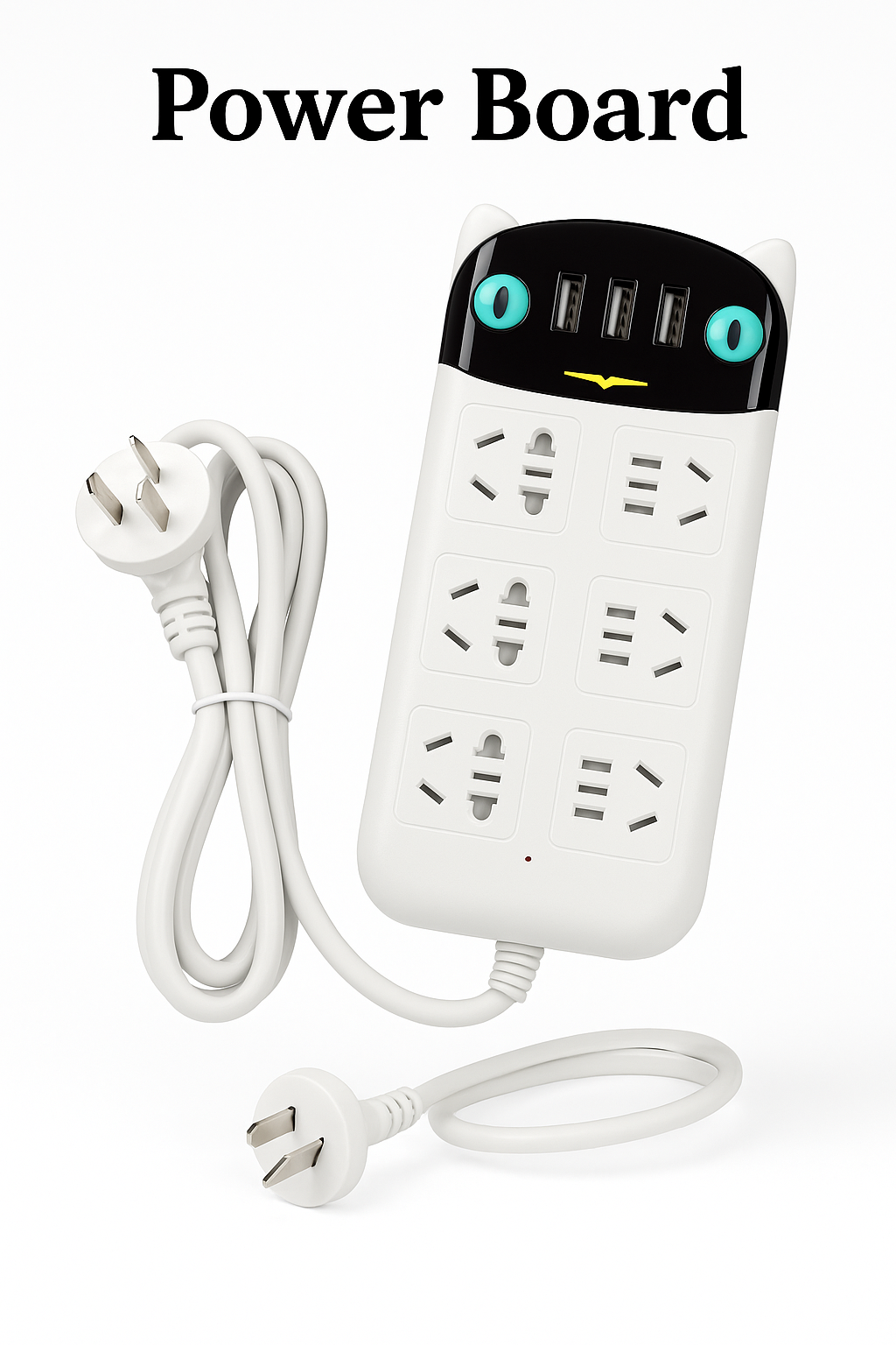 1.8M USB Charging Power Board – 6 Way Outlets + USB Ports-NEW