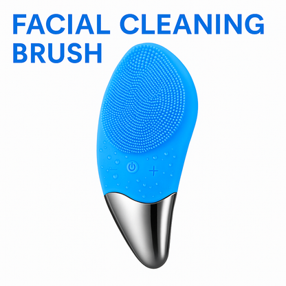 Facial Massager Brush Silicone Face Cleansing Electric Scrubber Skin Cleaner AU-NEW