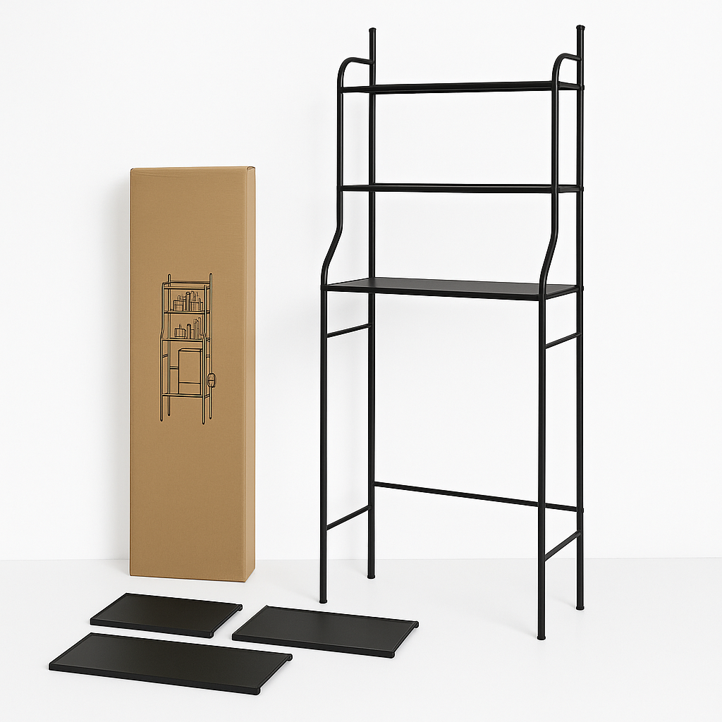 3-Tiers Over Toilet Shelf Bathroom Rack Laundry Washing Machine Storage Shelves-NEW