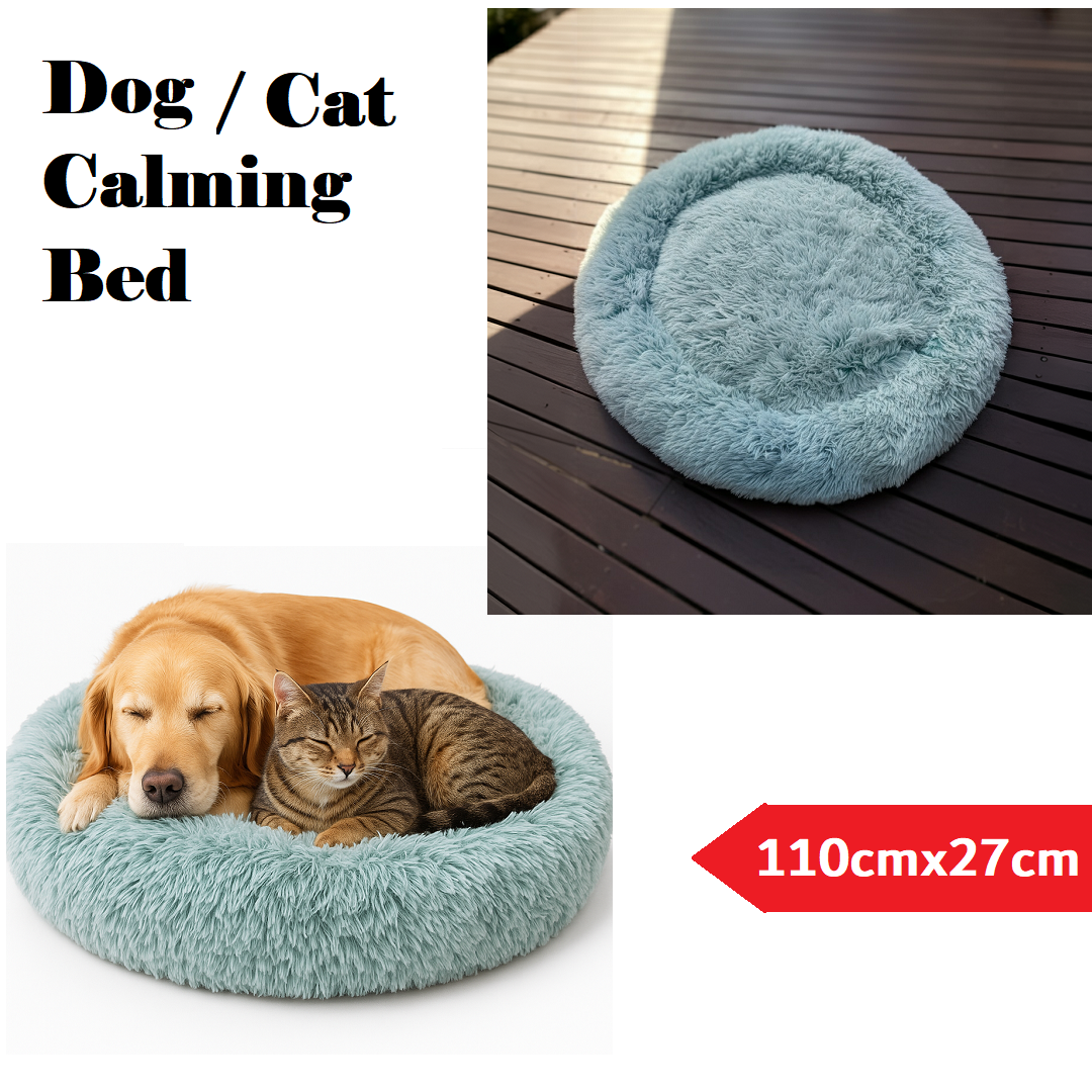 Pet Calming Plush Bed for Cats & Dogs | Snuggle Donut Bed 110×27 CM-NEW