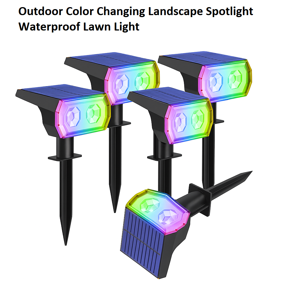 Solar Color Changing Lights Outdoor Waterproof RGB Spot Lamps-NEW