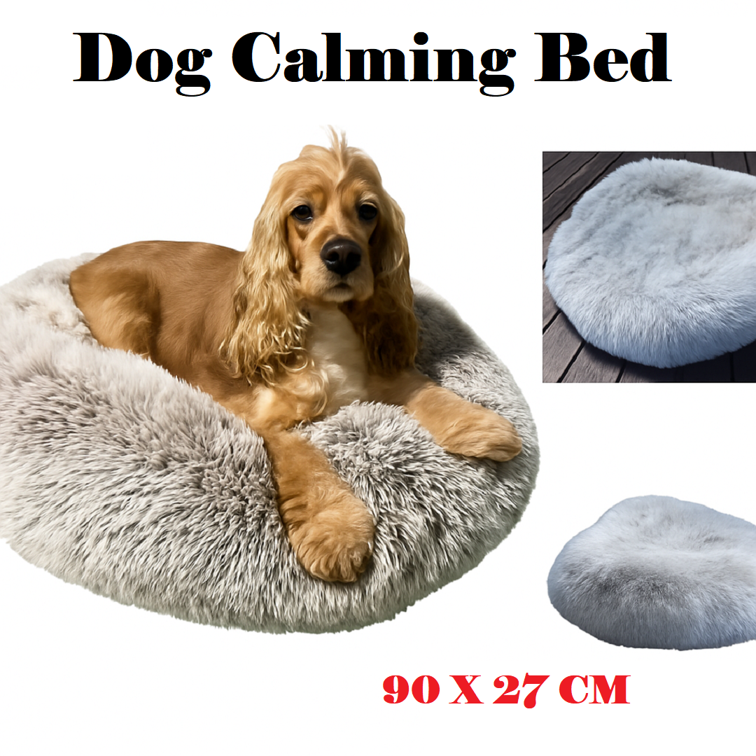 Dog Calming Pet Bed Large 90cm– Anti-Anxiety Plush Bed New