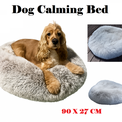Dog Calming Pet Bed Large 90cm– Anti-Anxiety Plush Bed New