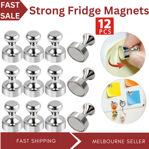 12 PCS Pins Whiteboard Neodymium Magnetic Crafts Fridge Magnets Mini Push Strong