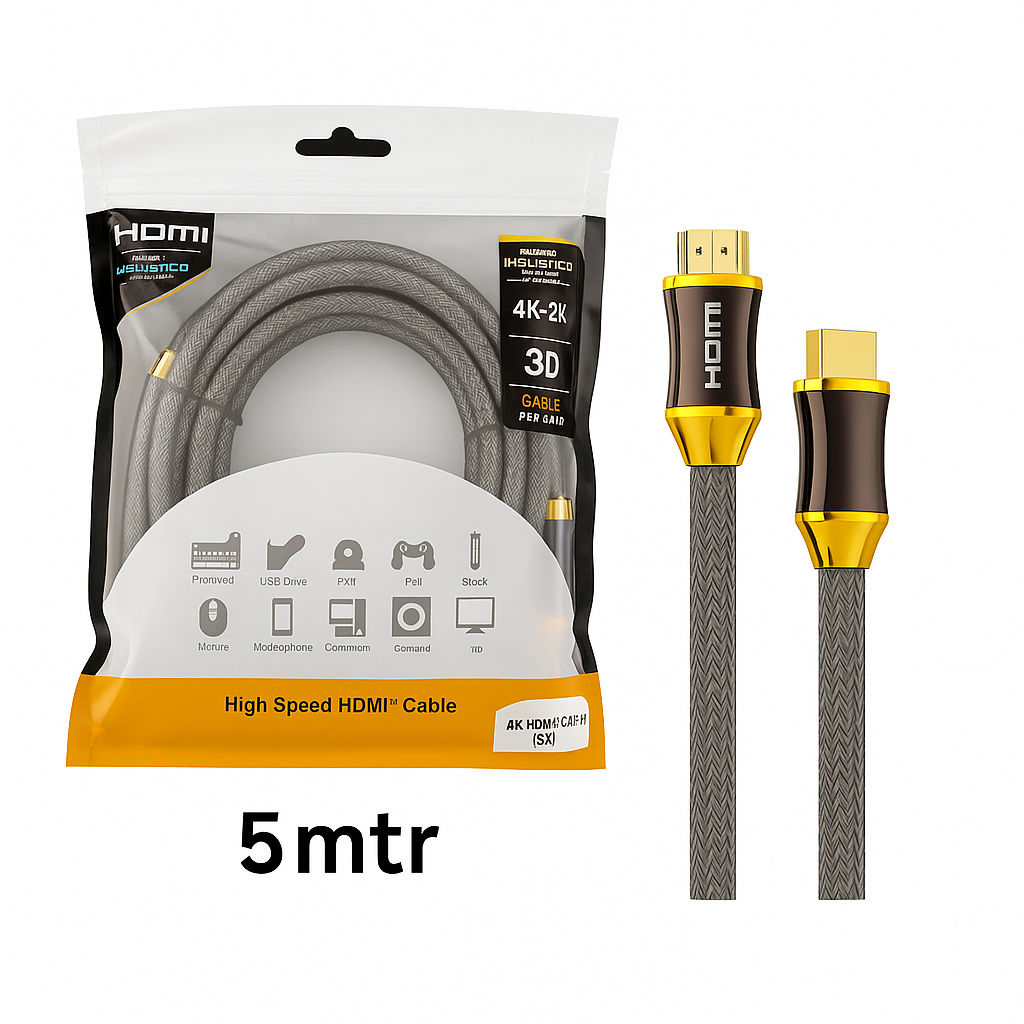 4K Braided HDMI Cable– High Speed Ultra HD (1M–10M) New