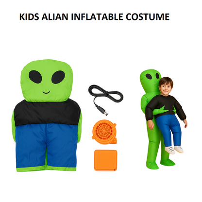 AU Green Alien Inflatable Costume – Kids 125–145 cm & Adults 150–195 cm NEW