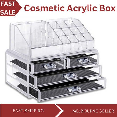 Cosmetic 4 Clear Drawer Acrylic Box Organizer Storage Jewellery Makeup Holder