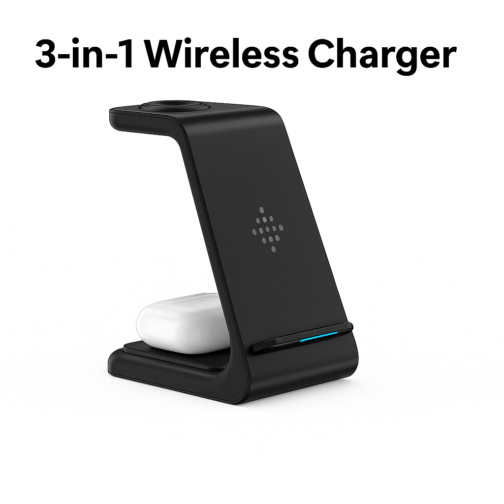 3-in-1 Wireless Fast Charging Dock Station for Apple Devices-NEW