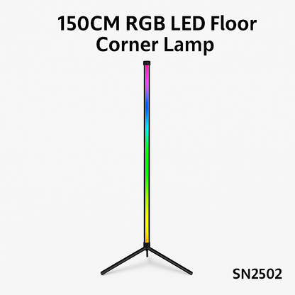 150CM RGB LED Floor Corner Lamp with Bluetooth App & Remote Control-NEW