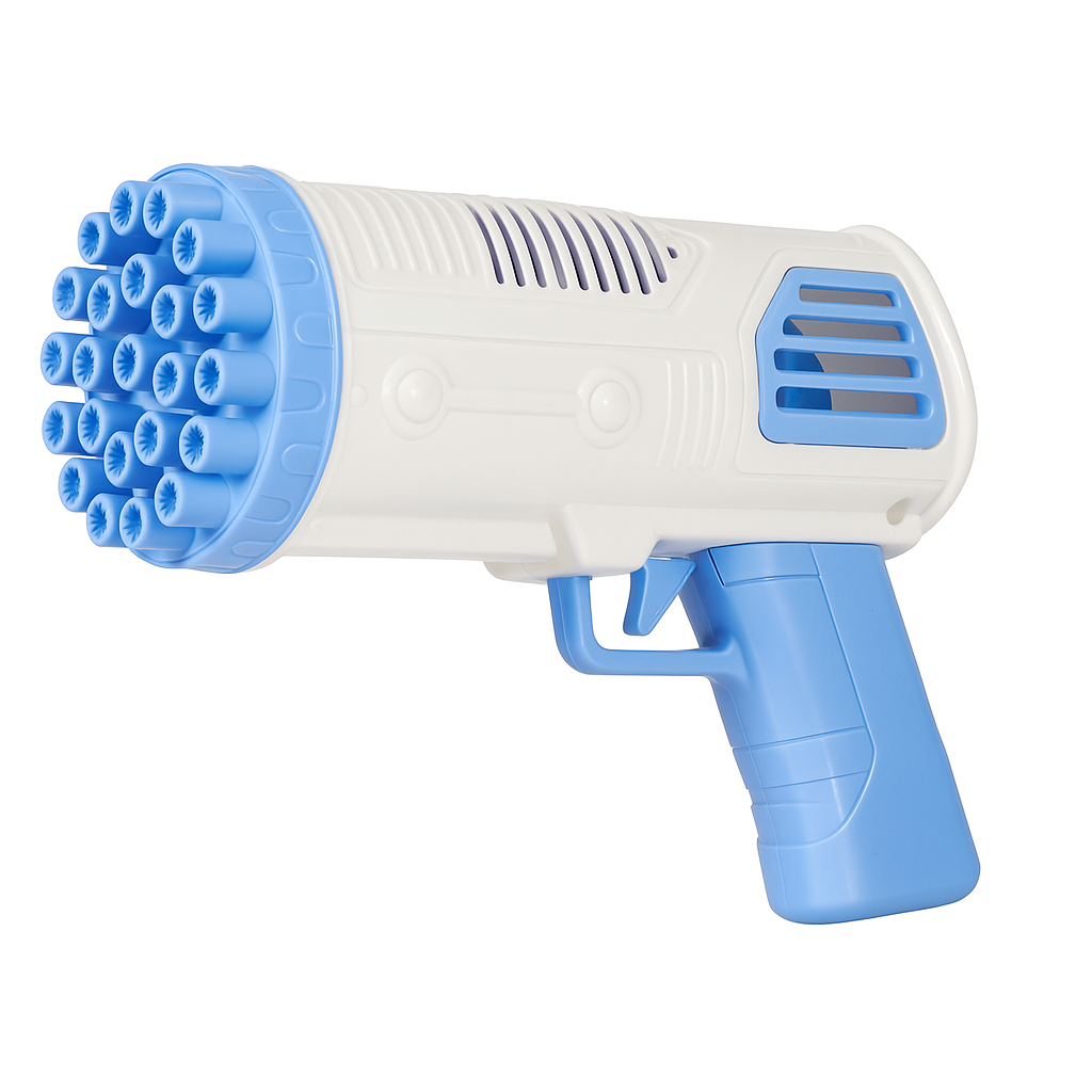 36-Hole Bubble Gun – Bazooka Bubble Machine Toy for Kids Blue-NEW