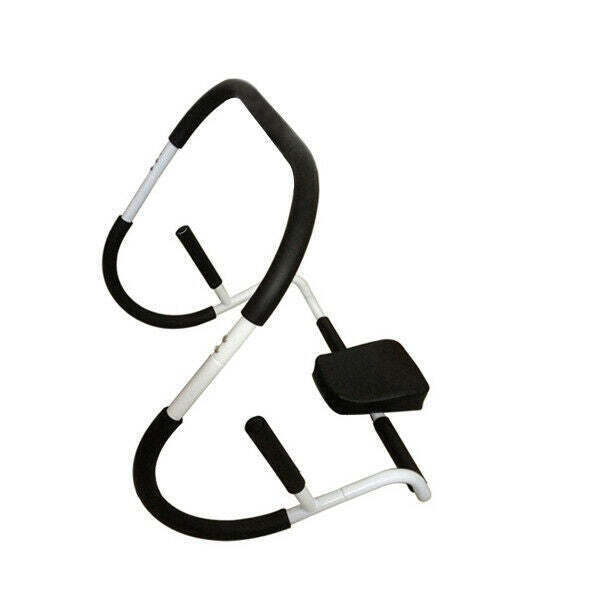 AB Roller Abdominal Crunch Exercise Situp Trainer Steel Home Gym Fitness White