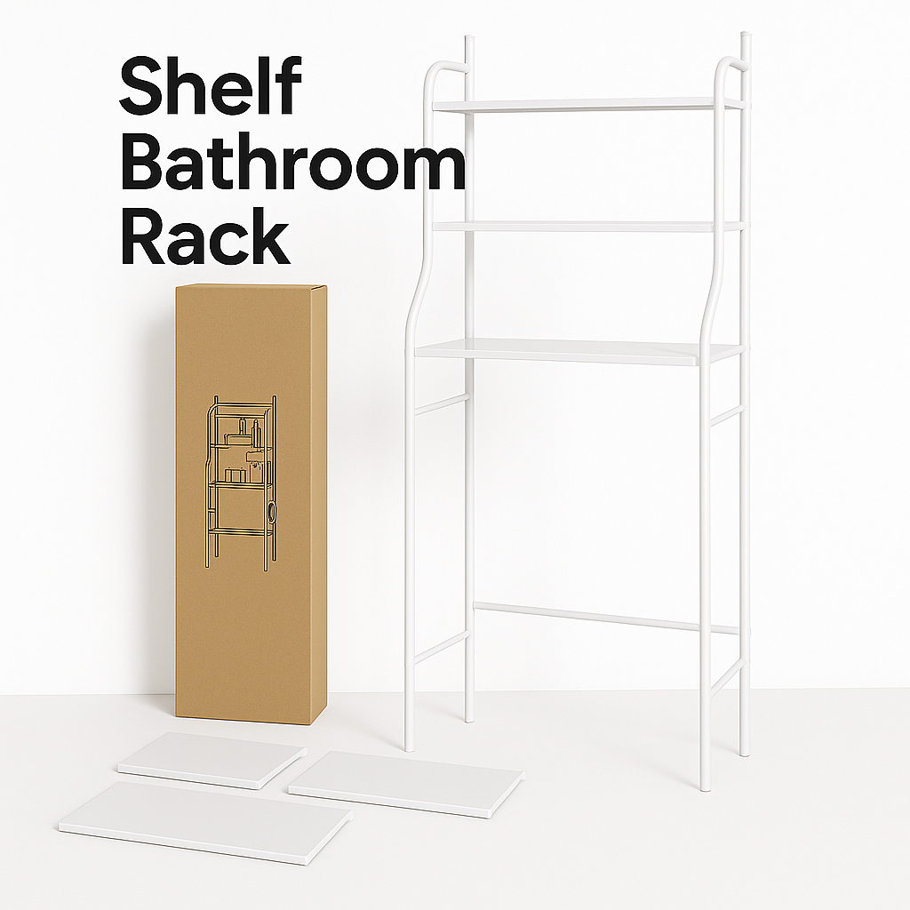 3-Tiers Over Toilet Shelf Bathroom Rack Laundry Washing Machine Storage Shelves-NEW