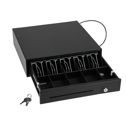 Heavy Duty Cash Drawer POS Register – 5 Bills 5 Coins Tray with RJ11 Cable -New