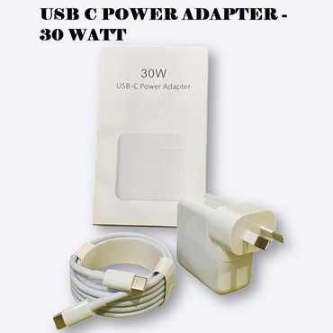 30W USB-C Power Adapter Charger + Cable for MacBook Air/Pro –(NEW)