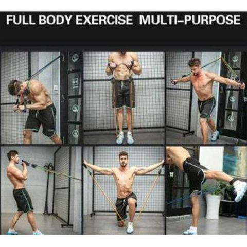 11PCS Latex Yoga Strap Resistance Bands Exercise Home Gym Tube Fitness Elastic