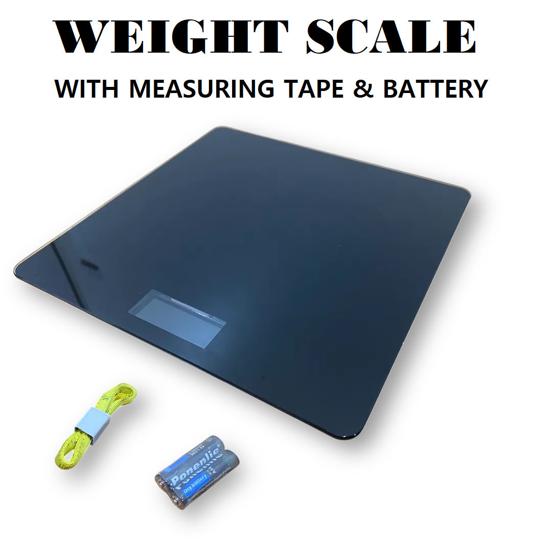 Electronic Digital Bathroom Scale – 180kg Capacity Glass Body Weight Scale -NEW