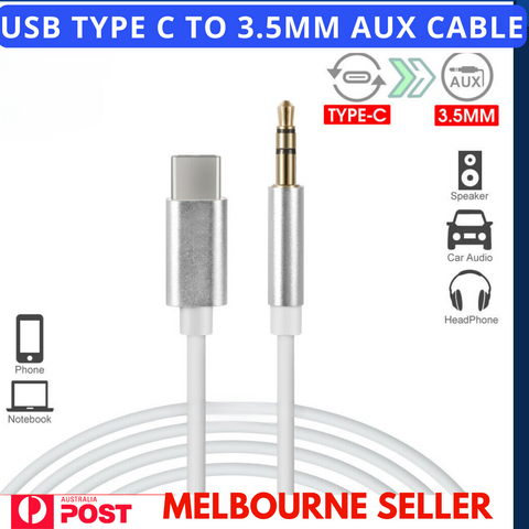 Type C USB-C to 3.5mm Male Audio AUX Cable Adapter For iPhone 15 Samsung Huawei