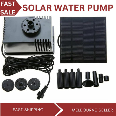 Solar Powered Water Pump Pond Garden Submersible Fountains + Sponge Filter