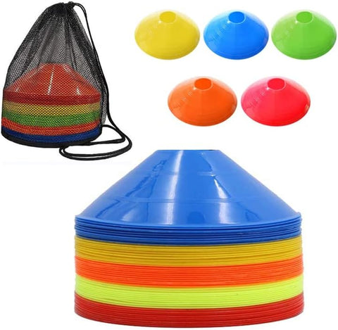 60 Pack Sports Training Discs Markers Cones Soccer Rugby Fitness Exercise